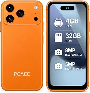 PEACE Mi5 Pro Android Smartphone | 4GB RAM + 32GB Storage | 4.05-inch QHD Display | 8MP Rear Camera | 5MP Front Camera | Dual SIM 4G Volte | 3000mAh Battery | Orange