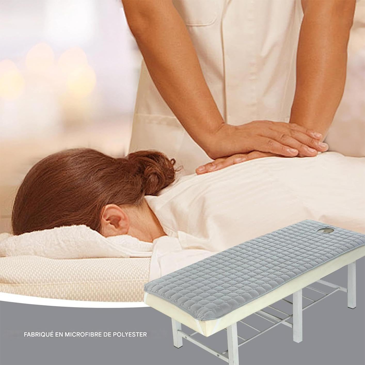 Surmatelas pour Lit de Spa - Coussin de Table de Massage Antidérapant | Matelas Lavable Doux Respirant 180x90cm pour Spa Relaxation Esthéticienne Épilation Cire