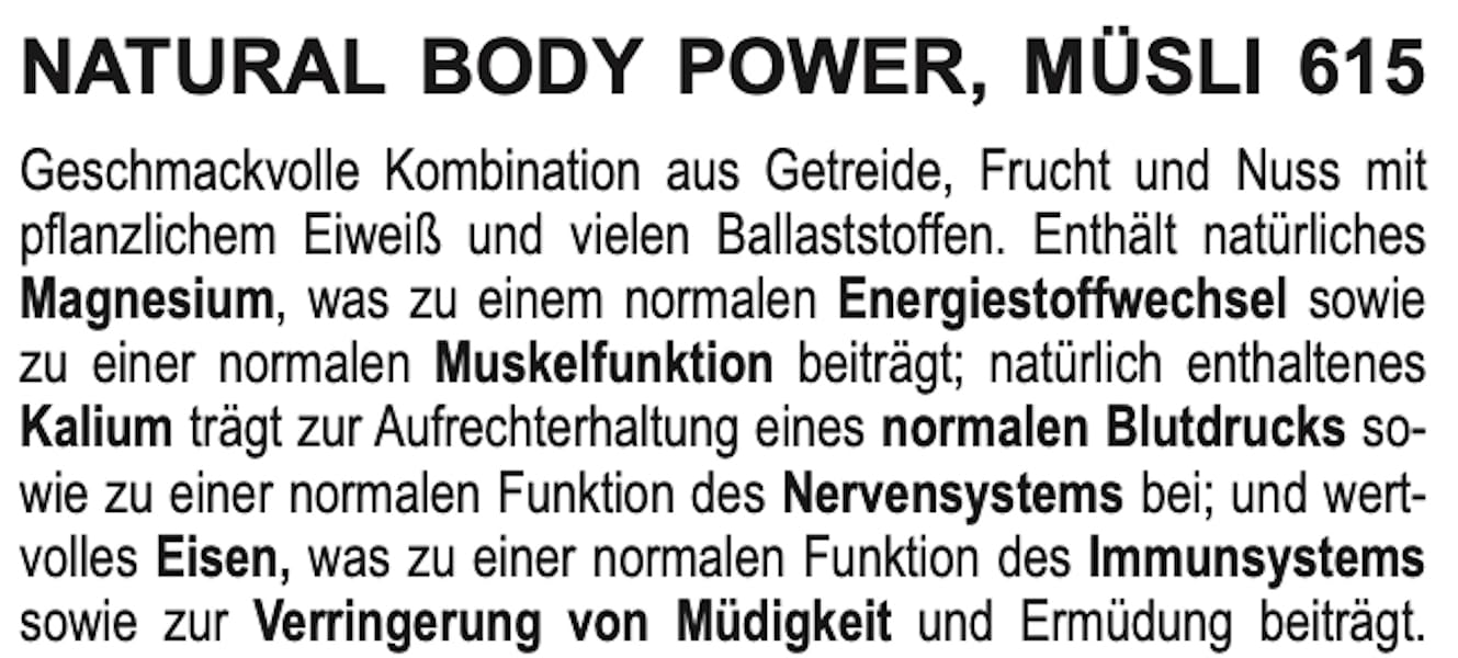 Seitenbacher Muesli Natural-Body Power (1 paquet de 1000 g)