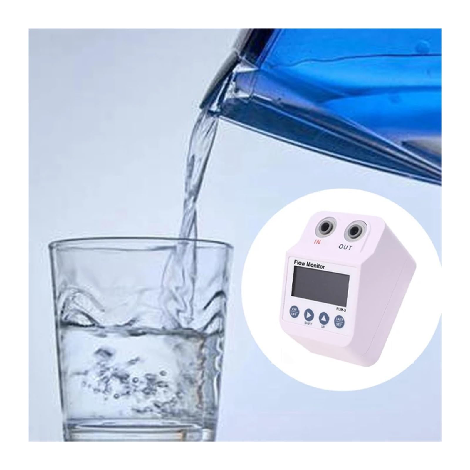 Contador de Agua, Monitor Filtro Medidor De Flujo De Agua Pantalla Digital Electrónica Purificador De Agua Alarma Y Función De Ahorro De Energía Fácil Uso , para uso doméstico en el jardín