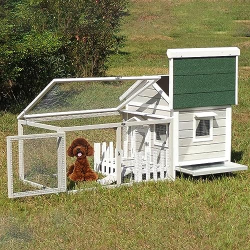 OIFAODAO Jaulas para Perros， Jaula for Conejos de Interior, Jaula for Perros, casa for, Cerca for, Madera for con Pendiente, Techo Impermeable Que se Puede Abrir for Animales pequeños
