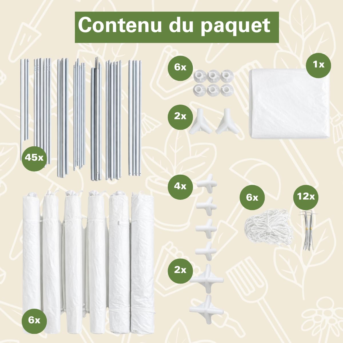 Kinzo Tonelle de Jardin 3x6 m - Tente pour 70 Personnes - Pavillon avec 6 Parois Latéraleset et Hauteur au Faîte de 2,5 m - Étanche et Résistante aux UV - Blanc