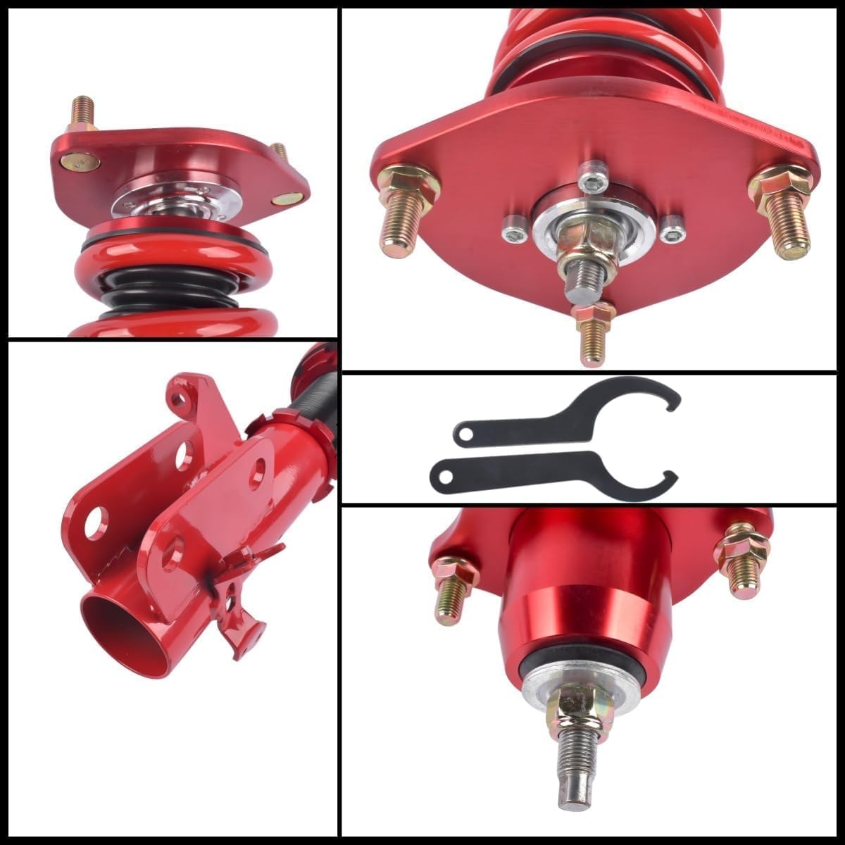 Set of 4 Coilover Suspension Kit Replacement for Honda Civic VII 2001-2005 DX/EX/GX/HX/LX/Si Coupe/Sedan Spring Shock Absorber Struts Adjustable Height Coilovers Lowering Kit Vahaha