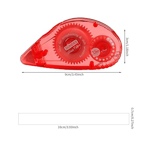 Miniatura 3 de Glue Runner - Rollo de cinta adhesiva de doble cara 03 x 360 pulgadas aplicador de rodillo adhesivo permanente paquete de 12 color rojo
