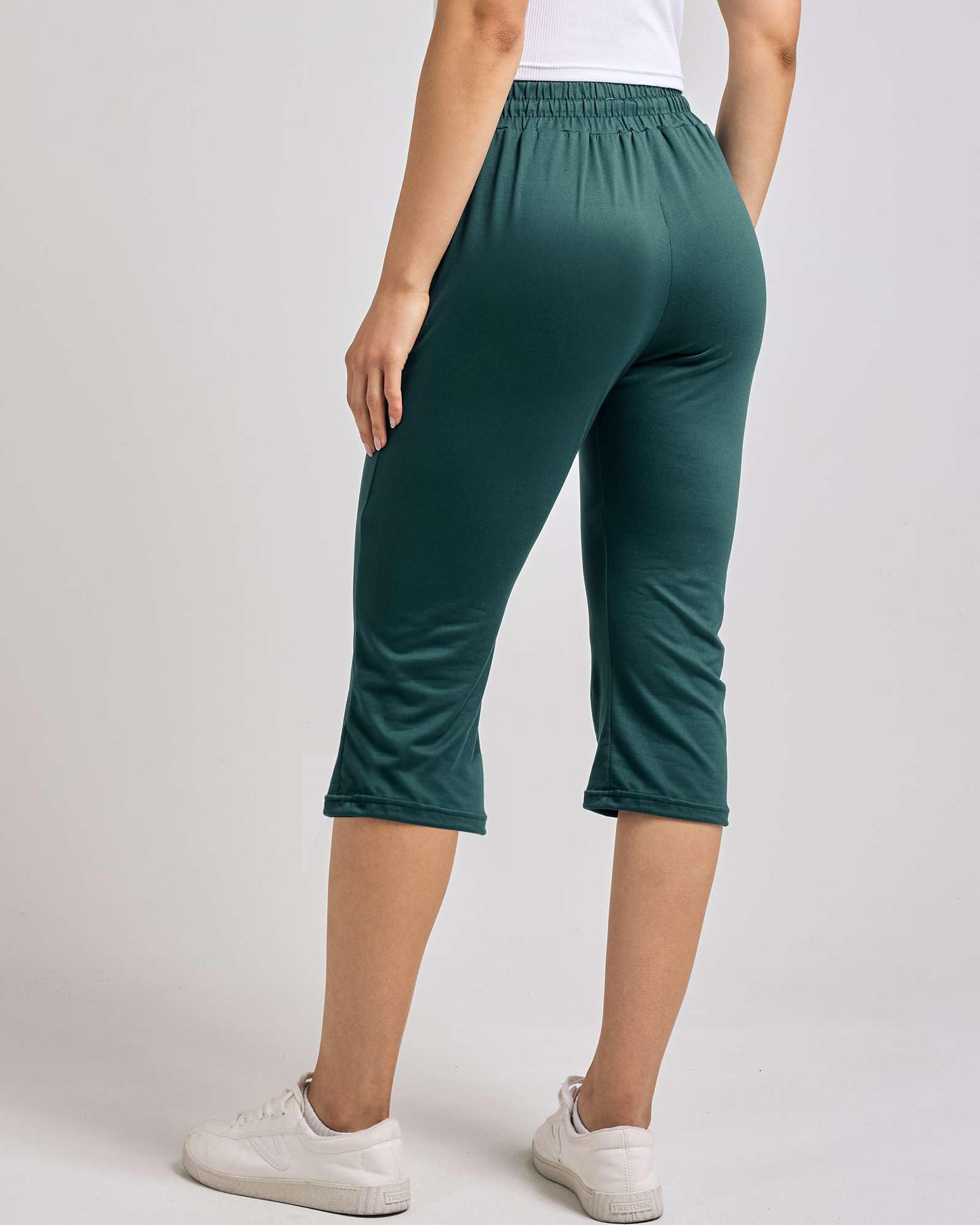 3er-Pack: Damen-Caprihose, seidig, weich, offene Unterseite, mit Kordelzug – (erhältlich in Übergröße)
