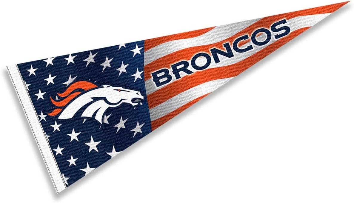 Denver Broncos Nation USA Americana Stars and Stripes Pennant Banner Flag