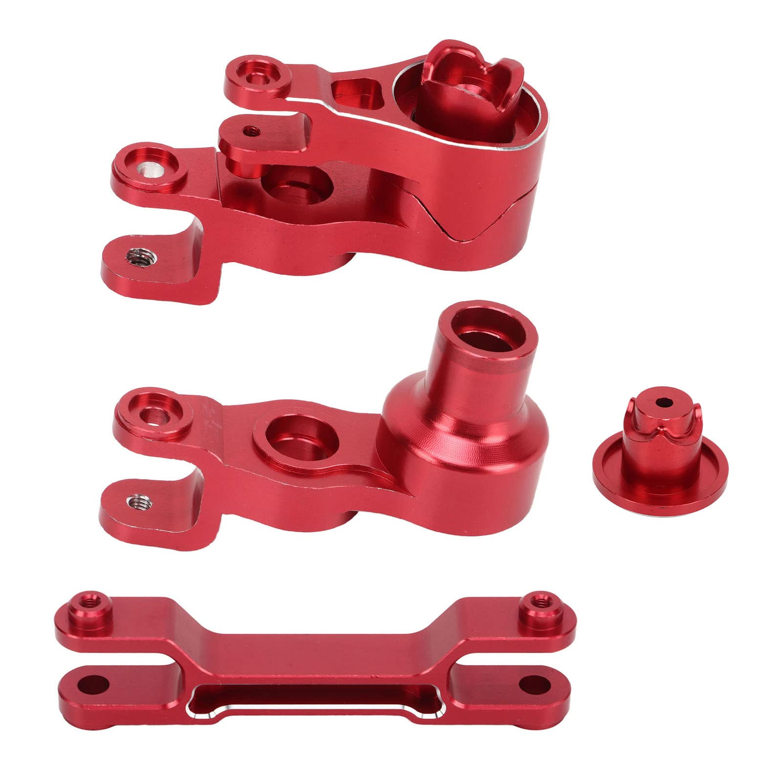 Jeanoko Zestaw Układu Kierowniczego RC Stop Aluminium do 1/5 RC Car Performance Upgrade Kompaktowe, Lekkie Akcesoria (Czerwony)