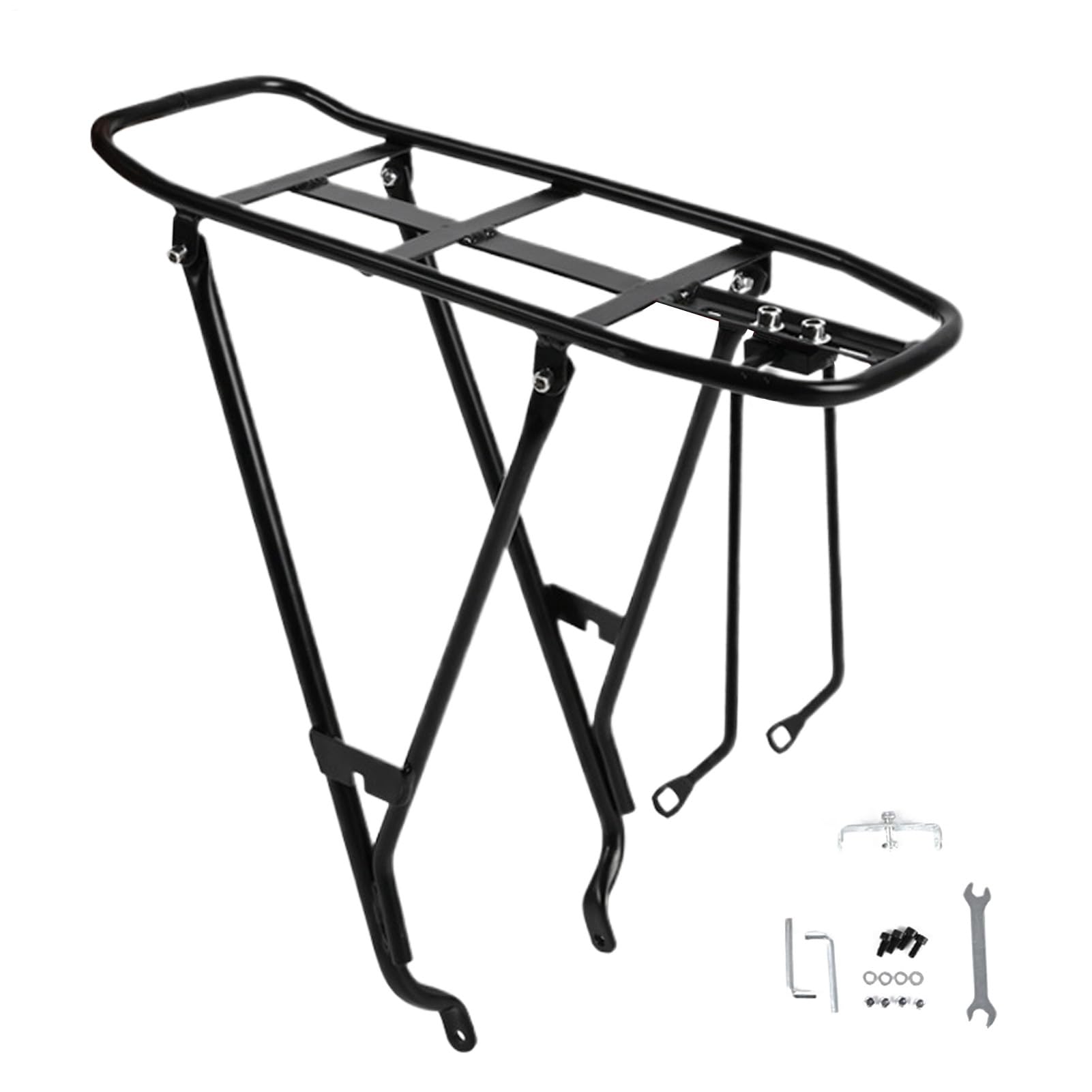 Porta-Bagages Bicicleta Cargo | Portacestas Ampliado Reforzado para Bicicleta, Accesorios Ajustables en Altura para Cestas de Bicicleta y Viajes