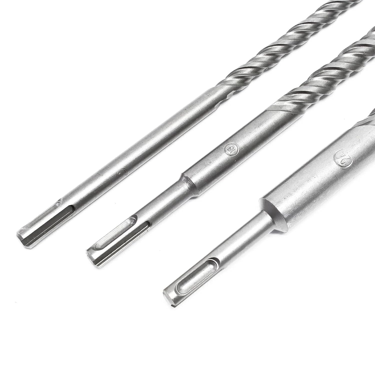 SDS-Plus-Steinbohrer, 3-tlg. Satz 1500 mm Betonbohrer-Set 1,5 m 1500mm lang Größen 12 16 24 mm Doppelspiralnut SDS Plus Bohrer Mauerbohrer XXL lang