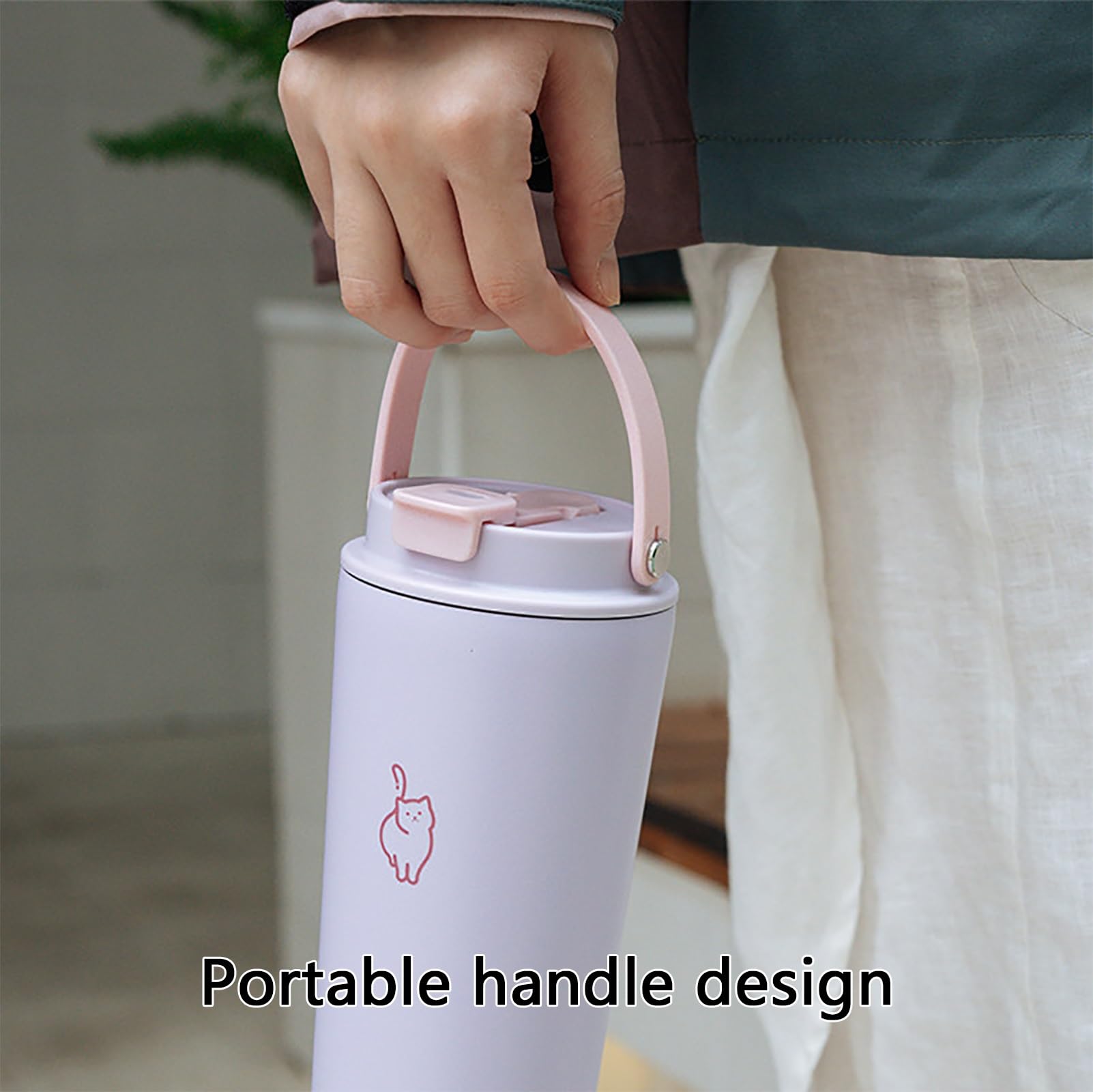 620ml / 21oz, Botella Agua Pajita, Taza Termica, Cómodo para Beber, Portátil y A Prueba de Fugas, para La Escuela, Deportes, Viajes y Campamentos(Black)