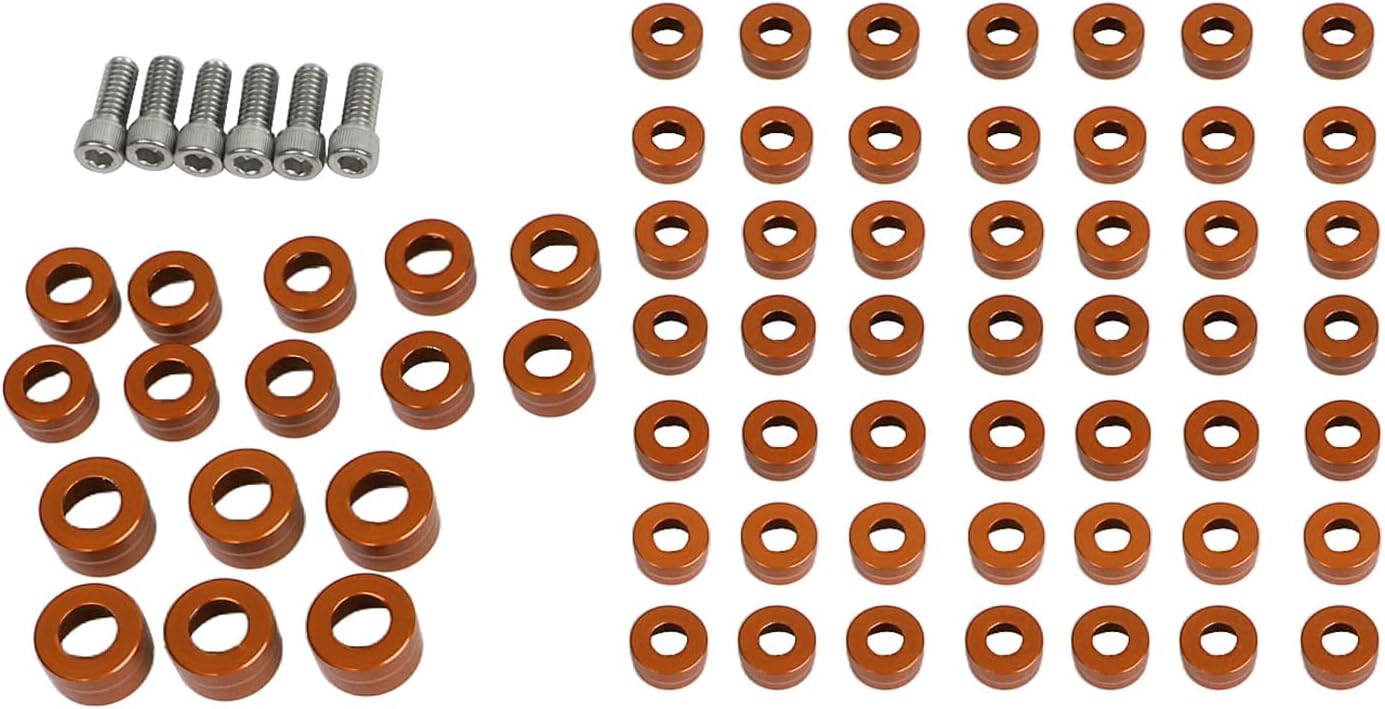 66pcs Motorcycle Orange Engine Bolt Caps Screw Cover for Harley Sportster Dyna Softail Touring Electra Glides Road Glides Road Kings Street Glides and Trikes