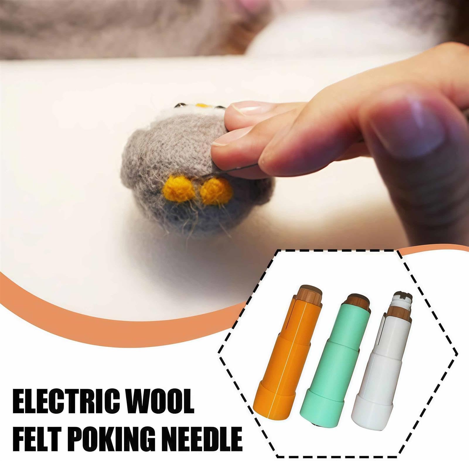 Elektrische Filznadelmaschine Kit für schnelles Filzen, 1-7 Nadeln, einfacher Nadelwechsel, ideal für DIY Wollmalerei und gefilzte Bastelarbeiten