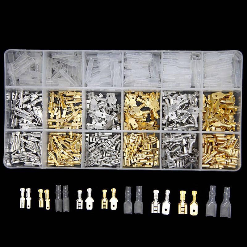 Wiring Connecting Terminals - 2 Pcs Auto Car Audio System Loud Speaker Dome for tweeters 4Cm Dia 500W with 540Pcs 2.8/4.8/6.3Mm Wire Connectors Kit