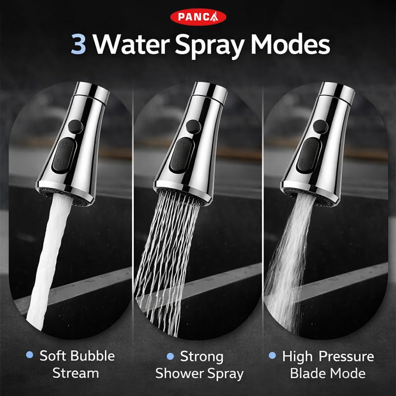 Image of PANCA Tap Extender for Kitchen Sink | 360 Rotating Flexible Faucet Extension with 3 Spray Modes | Anti Splash Water Saver Nozzle for Wash Basin & Home Use