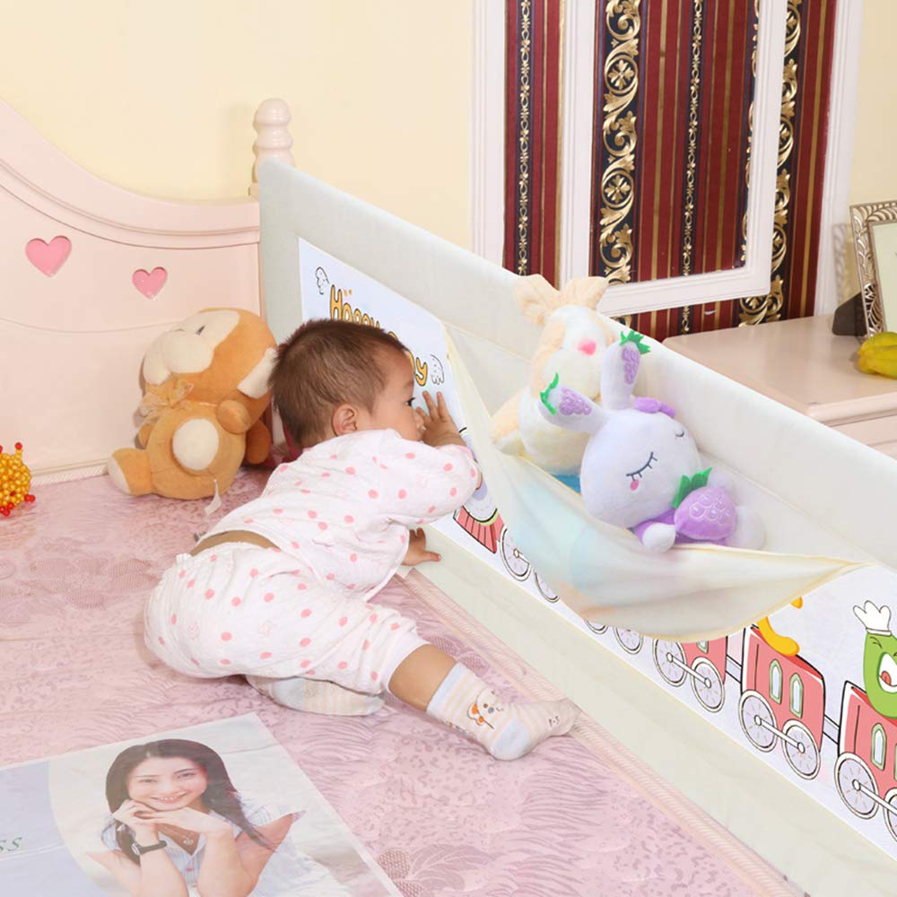 Barandilla de Cama para bebé, Protector anticaídas para Cama de niños pequeños, barandilla de Malla Transpirable abatible para bebés y niños, Amarillo, 150 cm x 66 cm