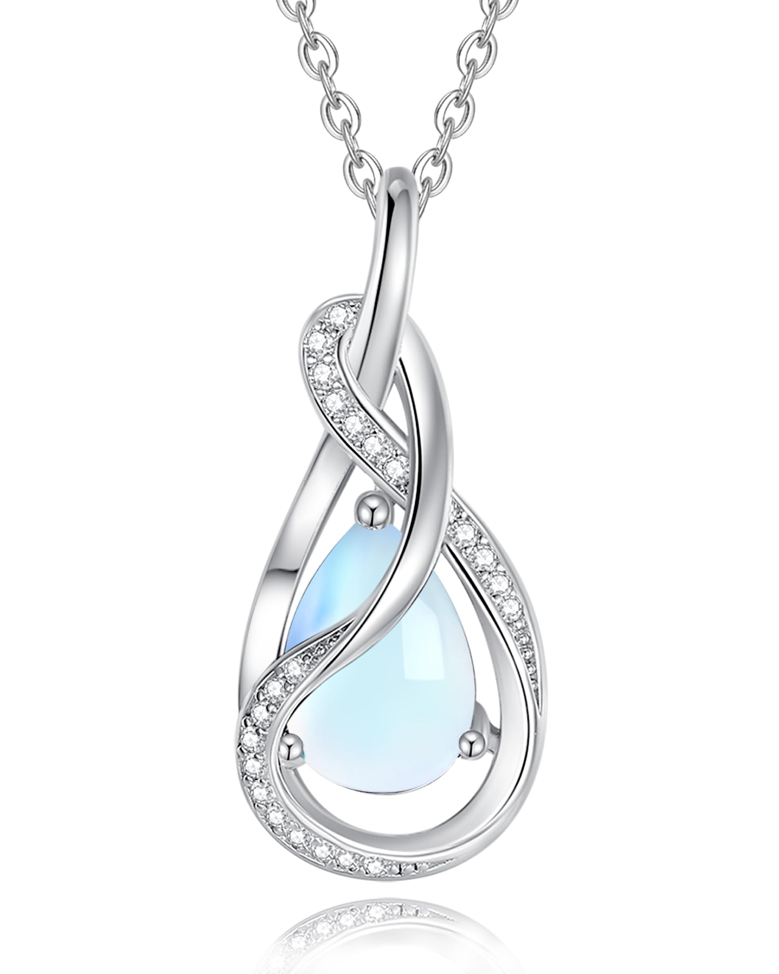 FANCIME Mondstein Halskette Damen Juni Geburtsstein Kette St