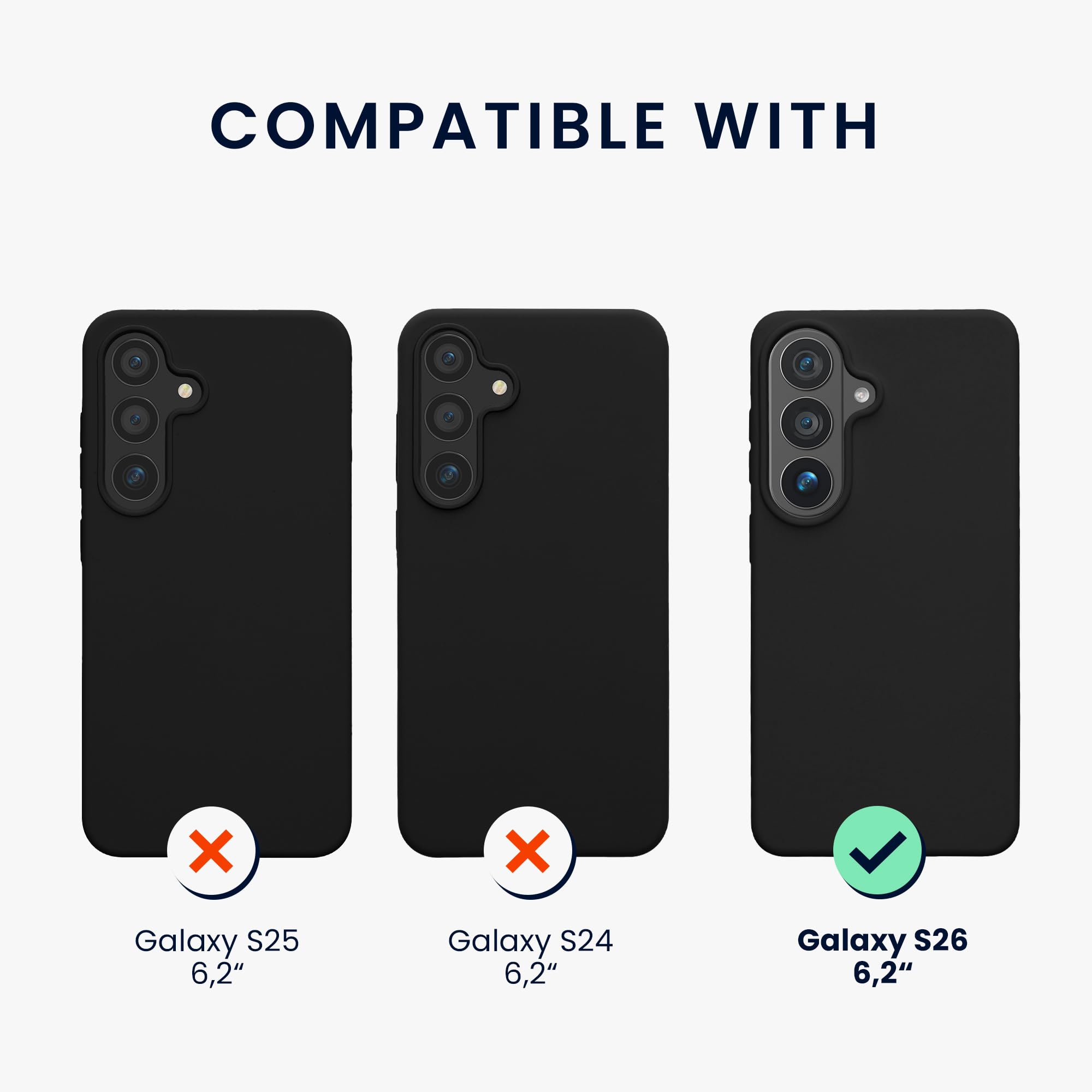 kwmobile Cover per Samsung Galaxy S26 Custodia - Back Case per Smartphone in Silicone TPU - Protezione Gommata - nero