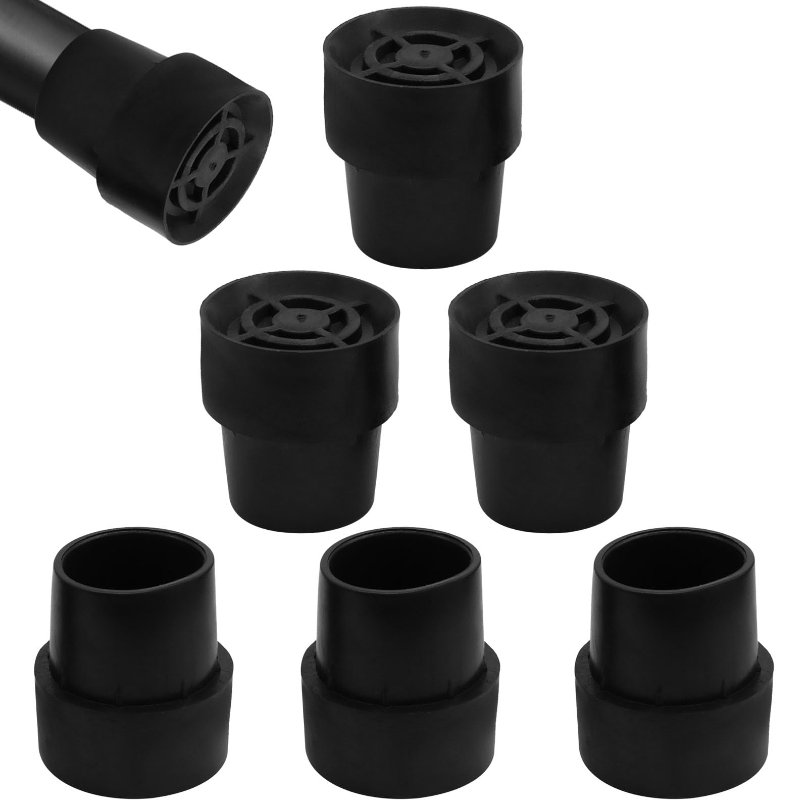 Zorveiio 6 Pcs Rubber Mini Trampoline Leg Caps, Durable Protective Chair Leg Covers, Non-Slip Caps for Indoor/Outdoor Use/Trampoline Users