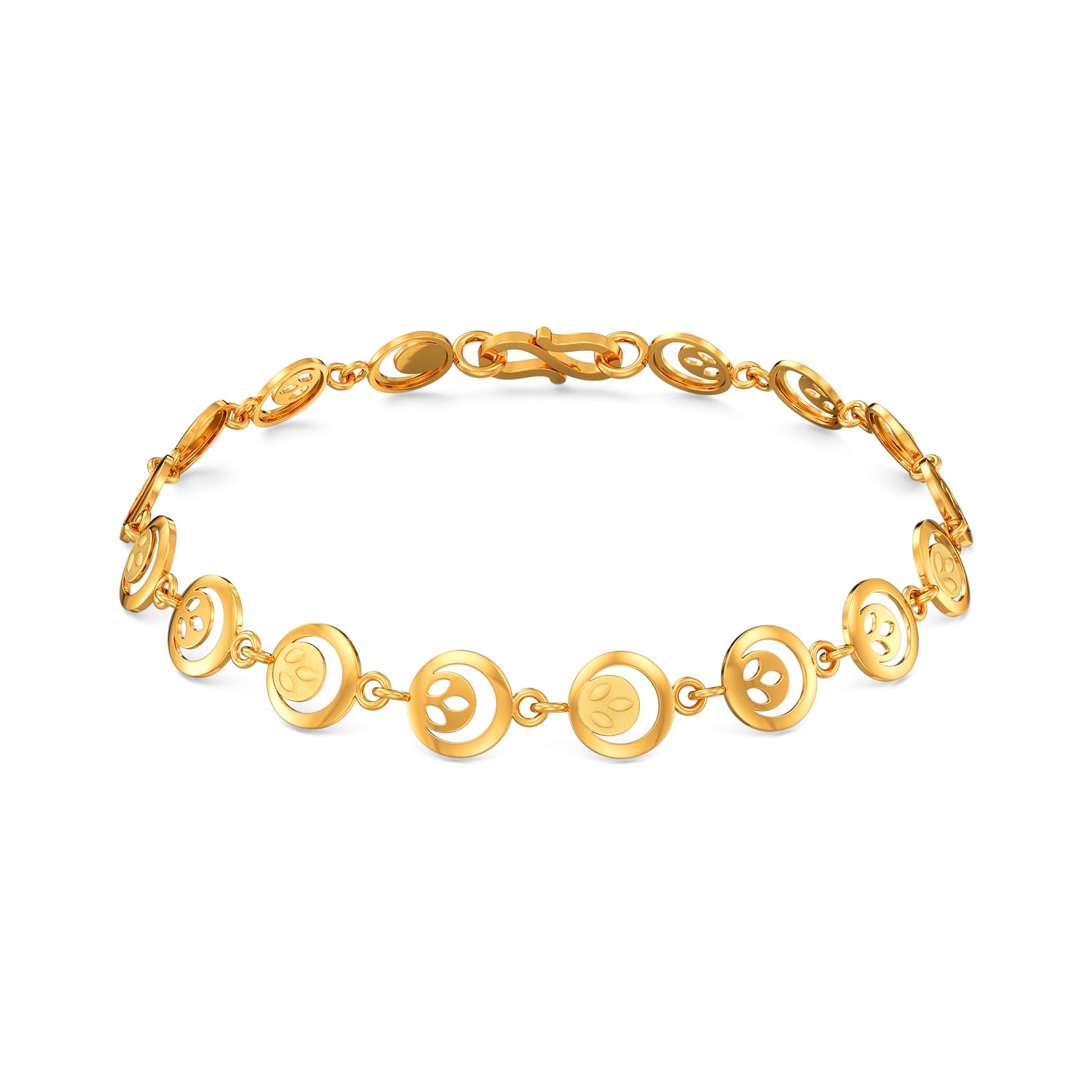 22k (916) Purity | BIS Certified | Tranquil Leaf Gold Bracelet For Women