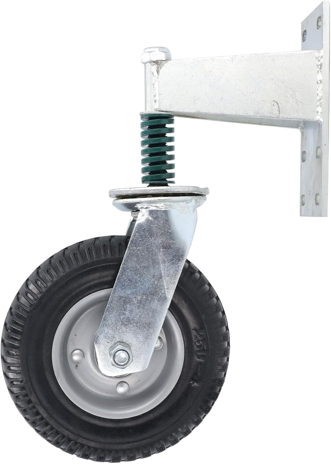 8 Inch Fence Gate Wheel, 600lb Load Capacity Spring Loaded Heavy Duty Gate Caster Universal Gate Helper Wheel Fits 1‑5/8in to 2in Round Fence Pipes Prevent from Dragging (Grey)