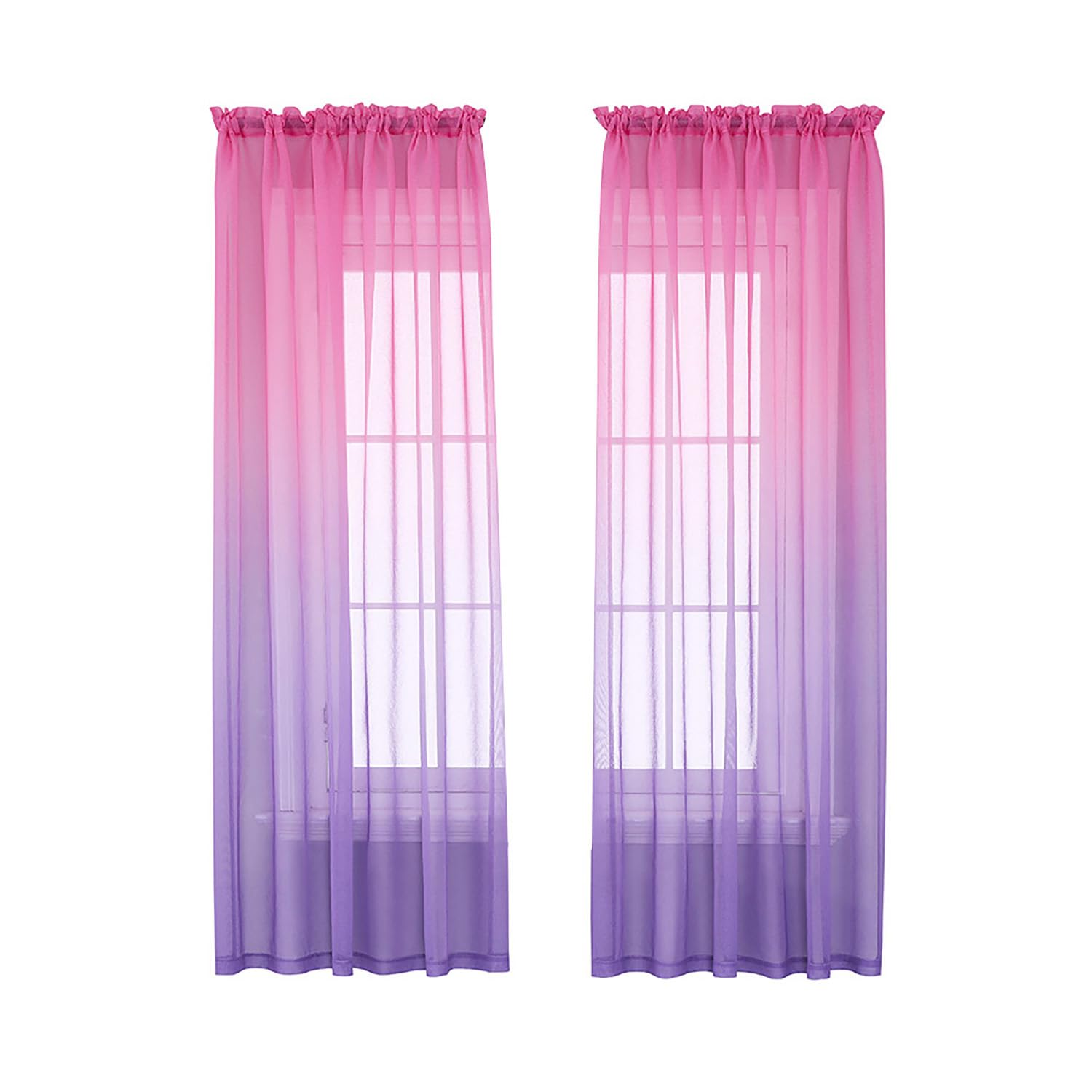 Rideaux semi-transparents ombrés style lin pour chambre cocooning