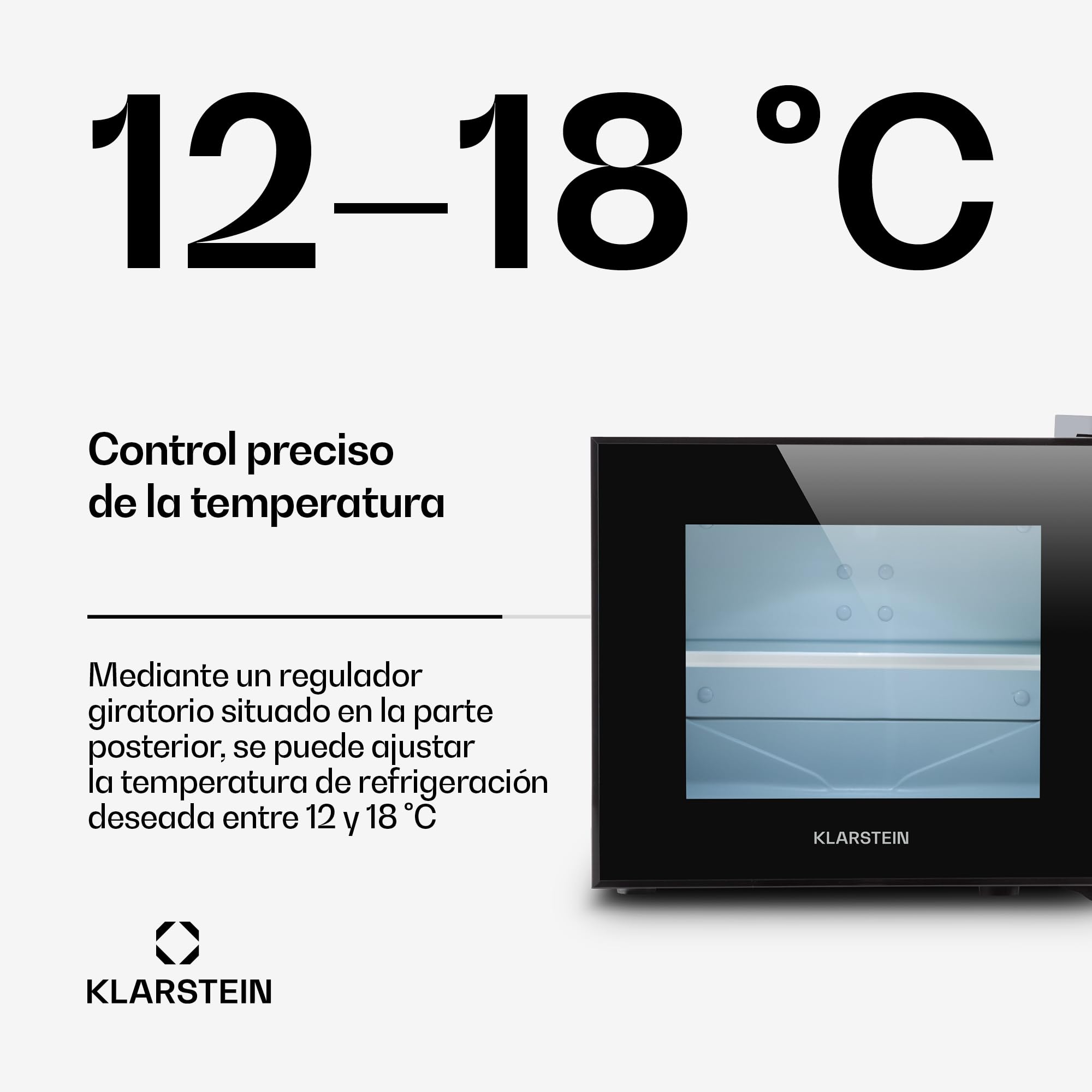 KLARSTEIN Frosty Nevera Mini - Frigorífico de bebidas, 10 litros, 65W, Puerta de cristal, Doble aislamiento, Baja contaminación acústica, Diseño compacto, Estantes extraíbles, Clase B, Negro