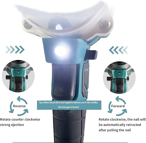 Miniatura 3 de Etersec Pistola de remache inalámbrica, carga de batería de litio portátil de 21 V, kit profesional, con batería y cargador, para remaches de 18