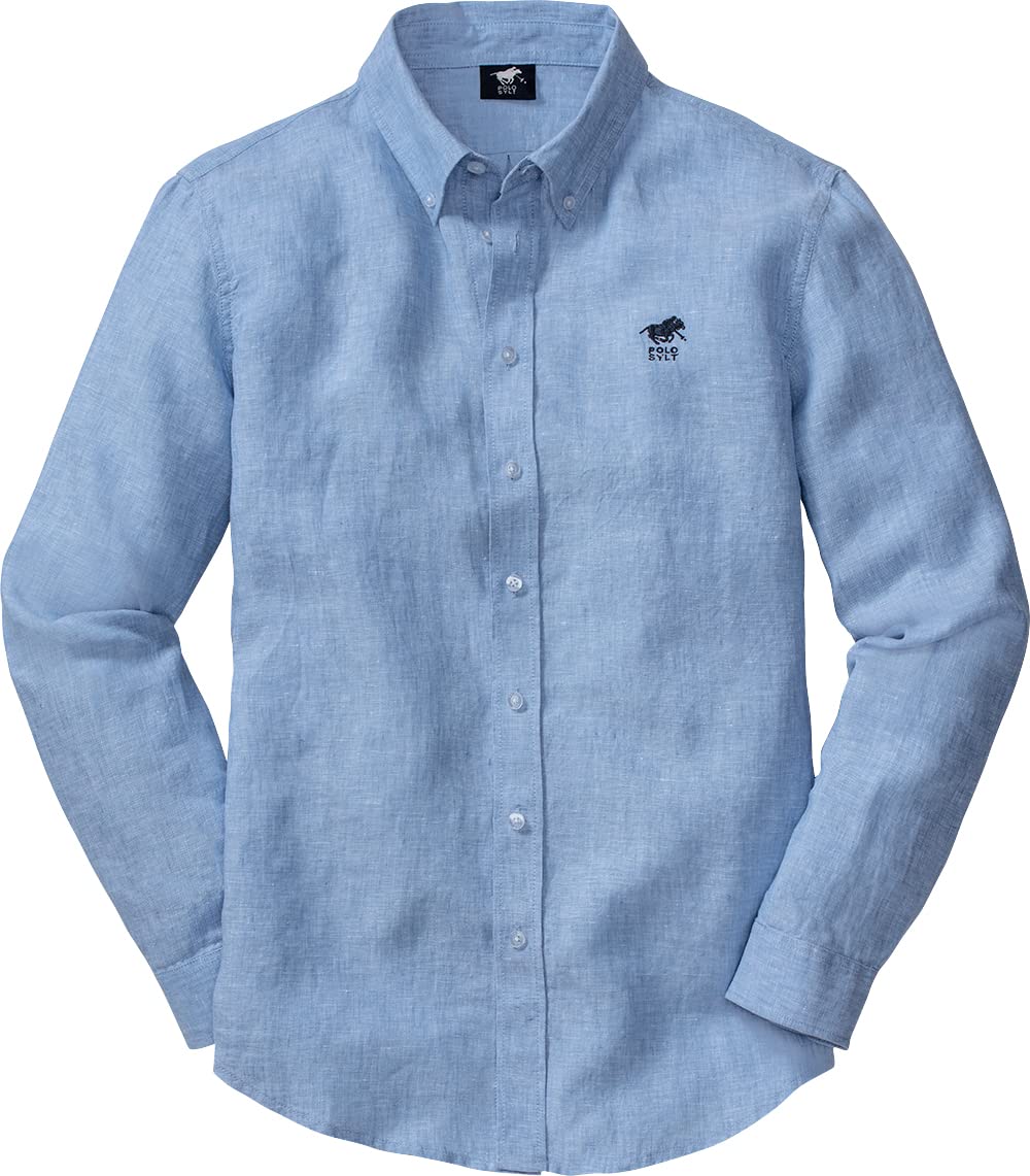 Herren Baumwoll-Leinen-Hemd Langarm, leichtes Sommerhemd mit Leinen, lässig-Elegante Herrenmode mit Thermoregulation für warme Tage, Gr. M - XXXL