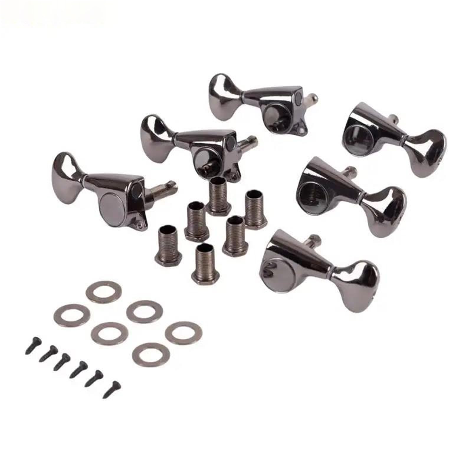 Guitar Tuning Pieces 6pack Enclosed Tuning Pegs Electric Guitar Machine Head Metal Tuners For Easy Handling(Gray)