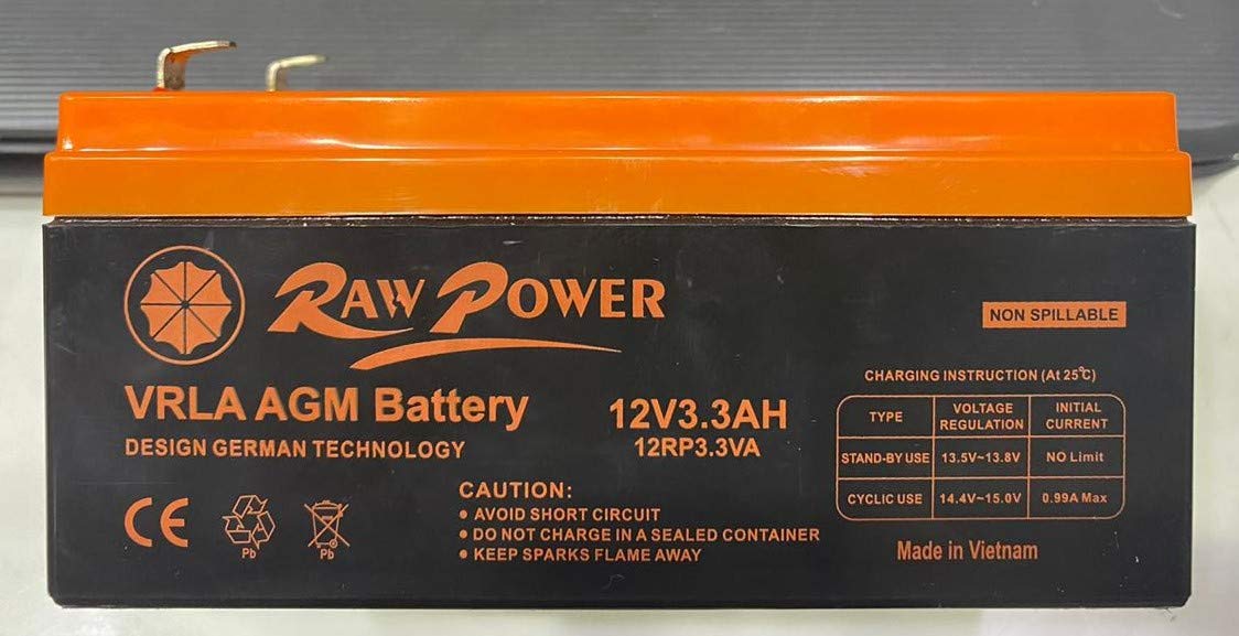 Voltron-Raw Power VRLA AGM Battery 3.3A-12V-Quality-Made in Vietnam