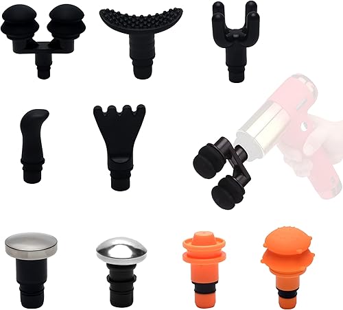9 cabezales de pistola de masaje reemplazables, accesorios musculares de tejido profundo y accesorios para pistola de masaje, juego de adaptadores