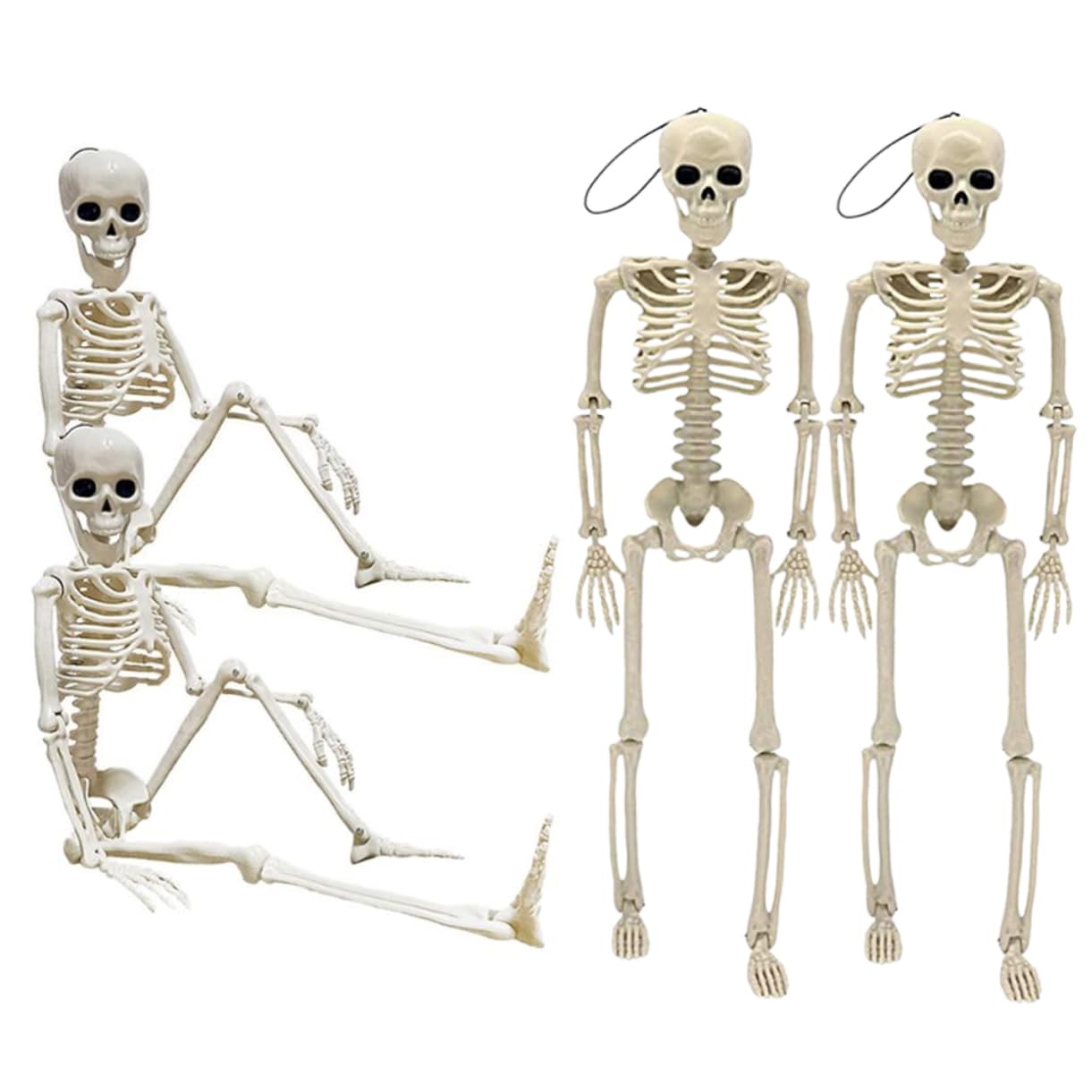 BESTonZON 4 Pz Scheletro di Halloween scheletro decorazione della casa stregata oggetti di scena 4 pezzi halloween party regalini halloween arredamento scheletro di Halloween plastica