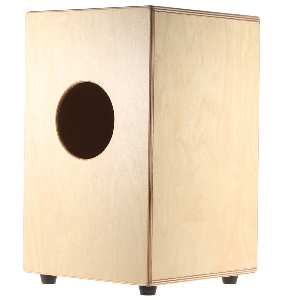 Cajon nero in legno tamburo tamburo tamburo strumento a percussione con piedini in gomma 23 x 24 x 37 cm