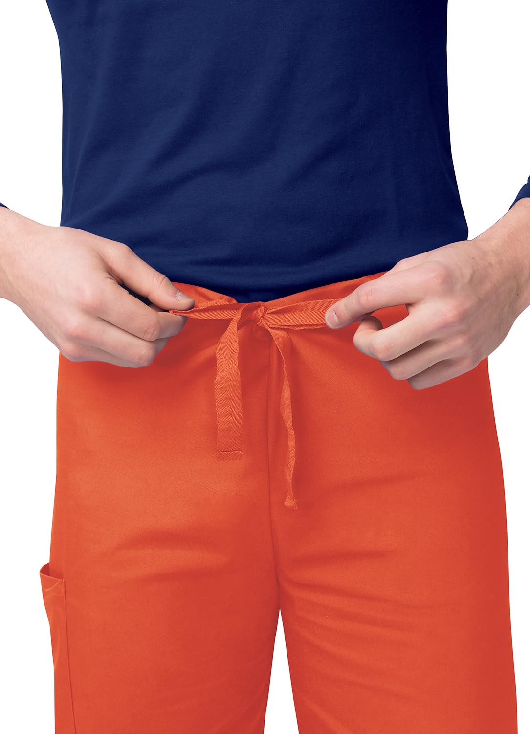 Adar Universal Unisex Scrubs - spodnie ze zwężanymi nogawkami ze sznurkiem, Mandaryński pomarańczowy, S