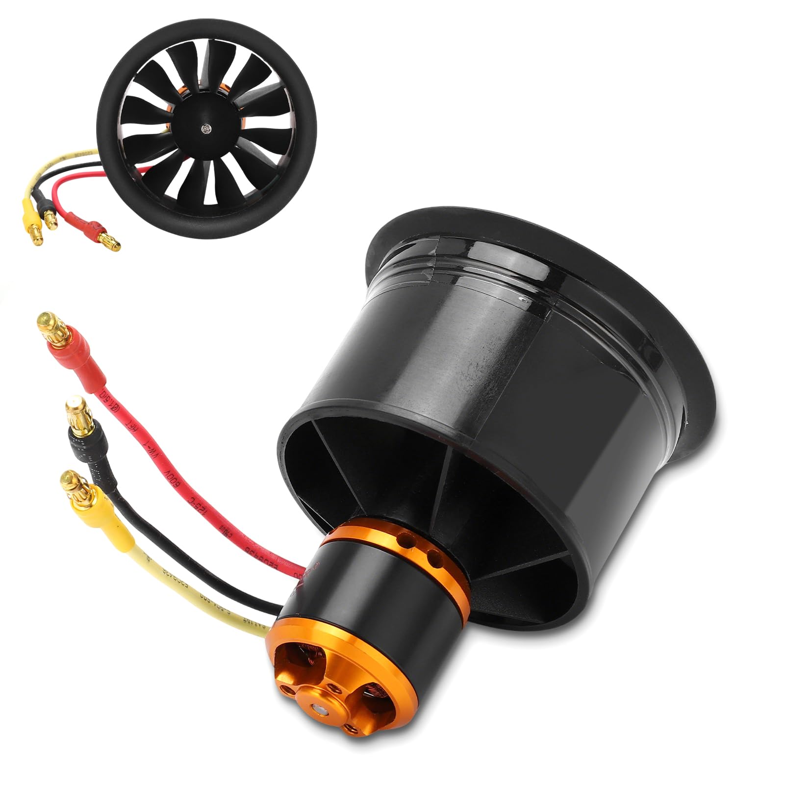 HERCHR 50mm 12 Blades EDF Ducted Fan with 3-4S QF2611 5000KV Brushless Outrunner Motor Model Balance Tested Jet Aircraft RC Airplane CCW/CW (CW)