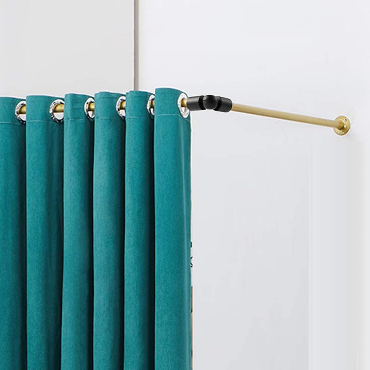 Corner Curtain Rod Connector 25Mm Round Tube Metal Elbow Joint Heavy Duty Window Curtain Rod Elbow Connector for Bathroom Glass and Bay Window Treatment Hardware
