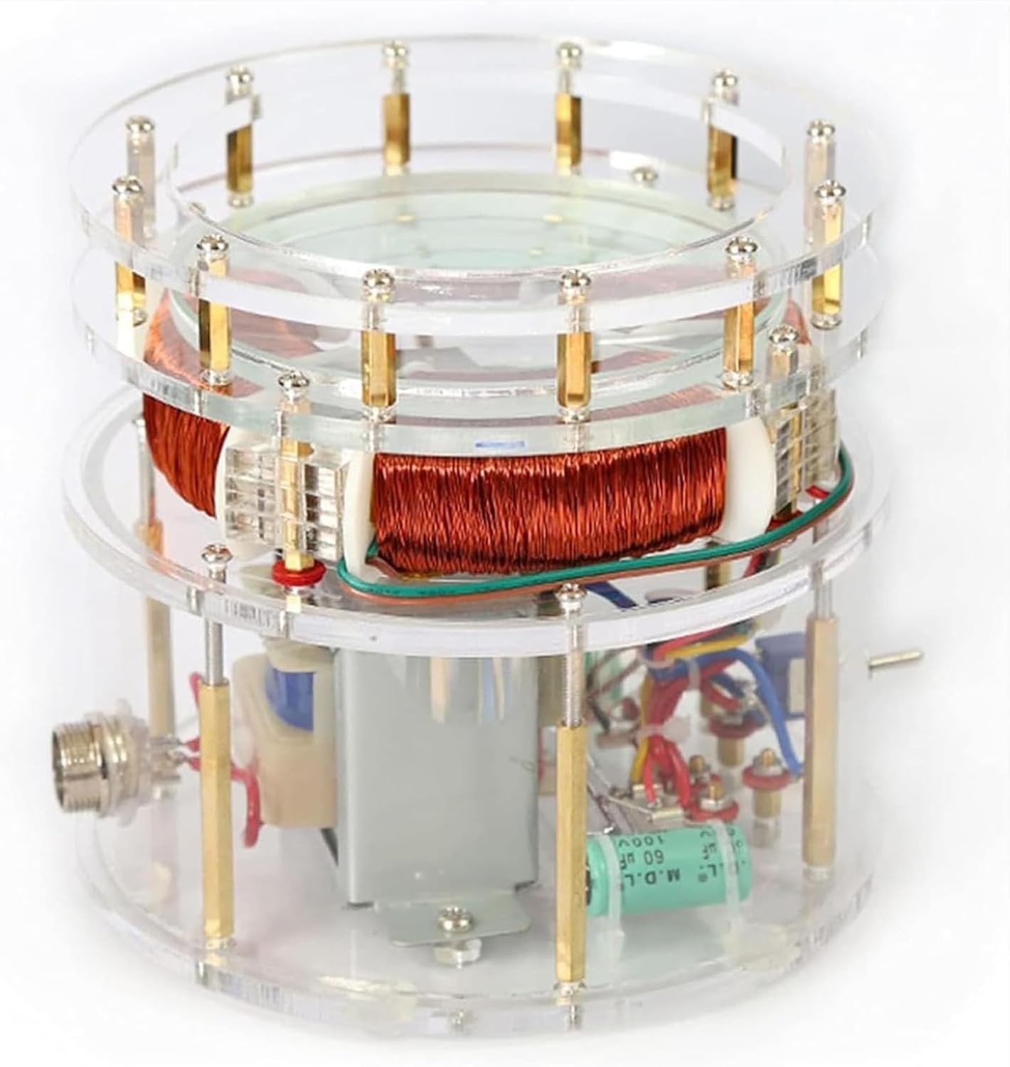 Mini Coil Rotating Magnetic Field Model, Columbus Egg AC Motor Coil, Acrylic Electromagnetic Demonstration Kit for Physics Teaching, Science Education & Creative Gifts