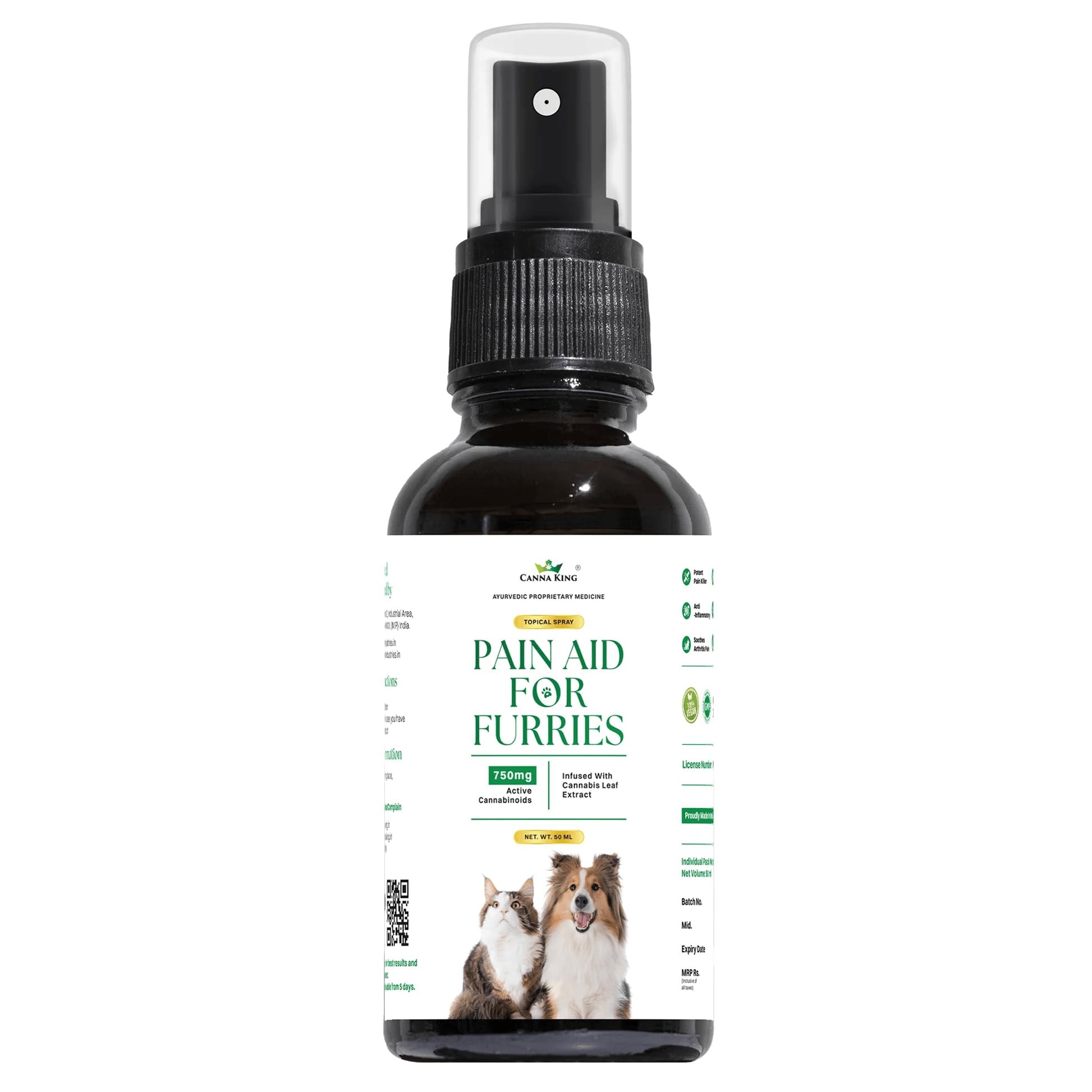 Cannaking Pain Aid for Furries (750mg) Topical Spray for Pet Care| Joint & Pain Relief Spray for Pets| Relief from Muscle Twitching & Discomfort| Neuropathic Pain Relief Spray for Cats & Dogs (B0D4VNTK8S) Amazon Price History, Amazon Price Tracker