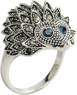 Anéis de animais, anel de dedo vintage, anéis de ouriço de cristal, joias de presente para mulheres, esposa, namorada, filha, festa