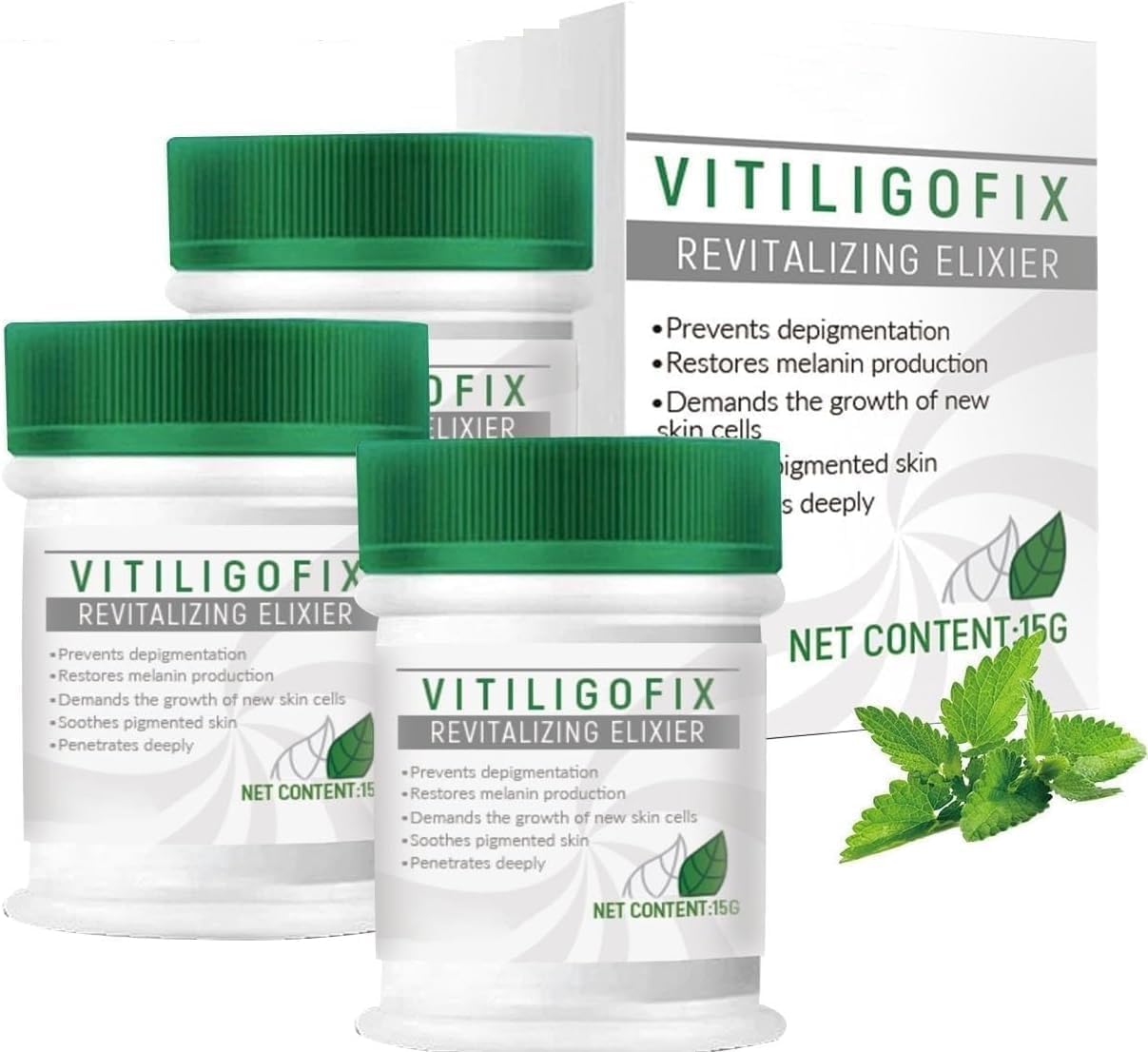 Heyangz 3Ps Vitiligo Treatment Recoloring Cream, Vitiligo Repair Revitalizing Essence, White Spot Removal Moisturizer, Reduce Vitiligo, Improve Skin Pigmentation