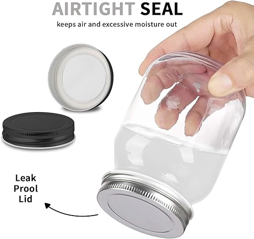 Miniatura 4 de novelinks Tarros de plástico transparente de 16 onzas con tapas herméticas, tarros de plástico de 16 onzas con tapas para almacenamiento de cocina y