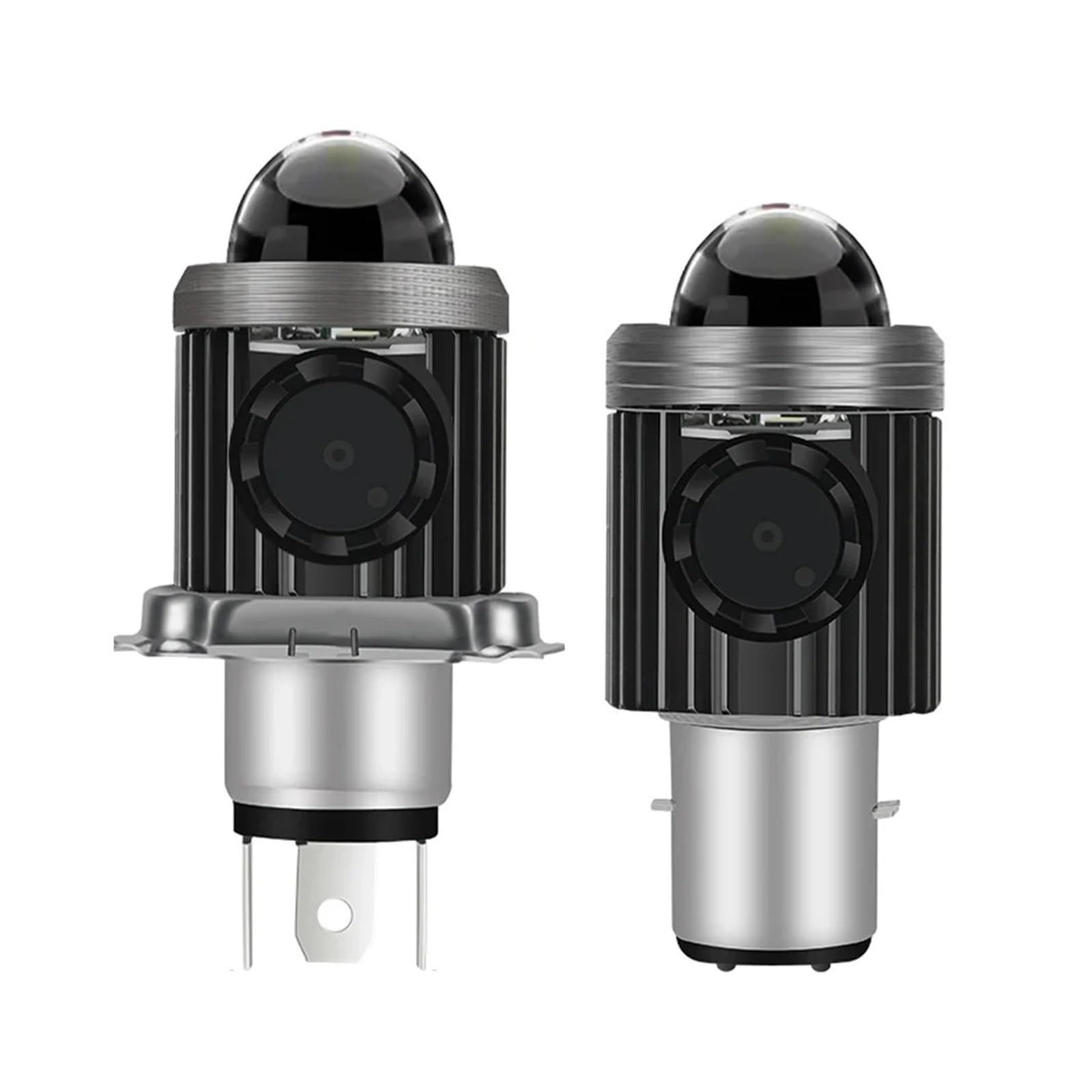 Ampoule Phare LED Pour Motos H4 BA20D Avec Refroidissement Amusant Faisceau Haut Bas Avant Pour Scooter Moto Phare De Moto(BA20D-Yellow)
