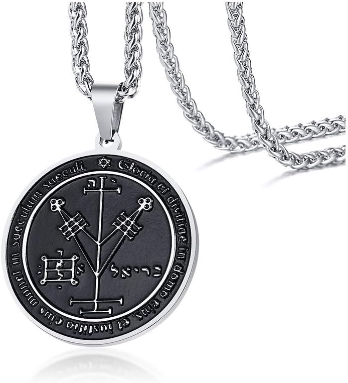 XUANPAIThe Seal of the Seven Archangels Amulet Pendant Necklaces Gabriel Uriel jewelry gift witch pagan Jewelry,Black