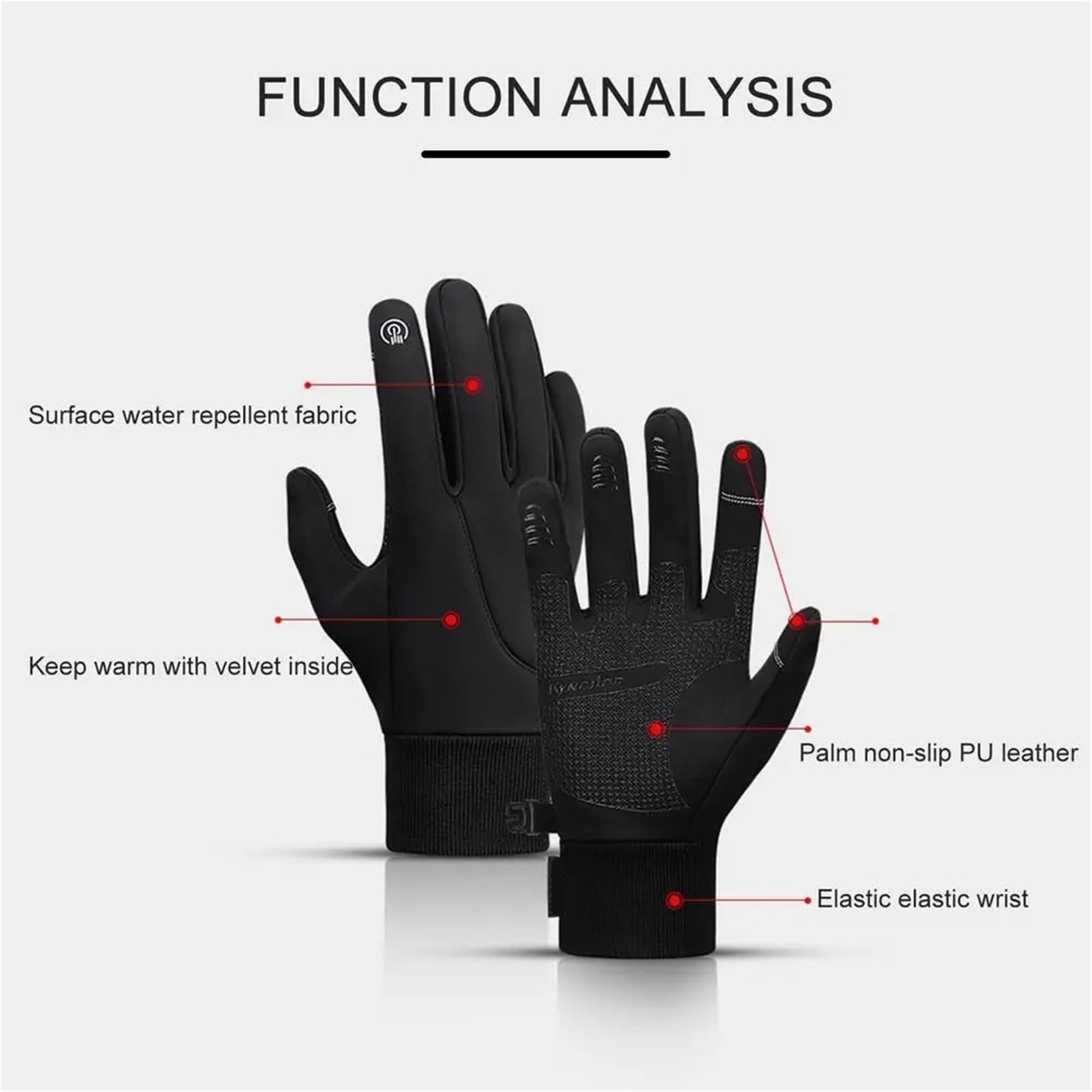 Gants d'escalade Gants de Cyclisme for Moto, vélo, antidérapants, Coupe-Vent, imperméables, Isolation Thermique, Gants d'escalade pour Escalade(Gray,XL)