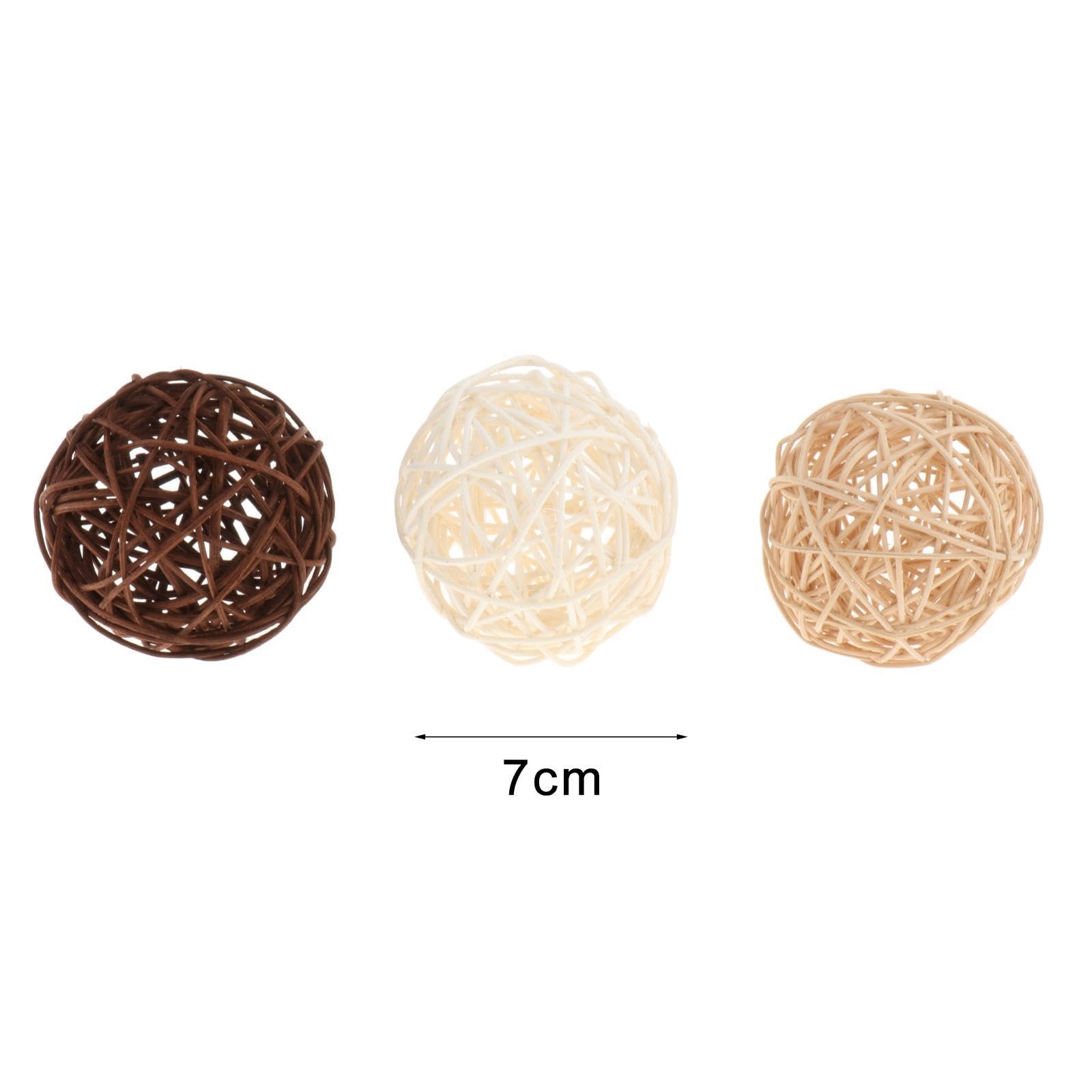 Boules décoratives en rotin Naturel Lot de 10 pièces 3 cm Remplissage pour Vase décoration intérieure