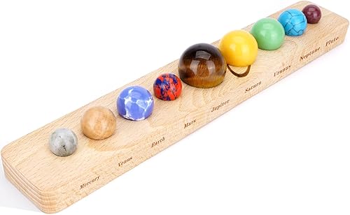 Nueve planetas, piedras preciosas, planetas, decoraciones, modelo del sistema solar, hecho a mano, espacio, hogar, oficina, escritorio, decoración,