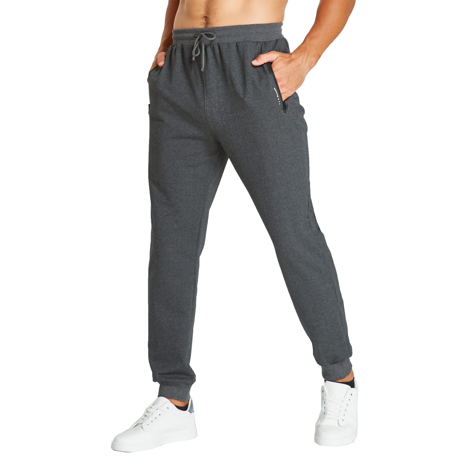 JustSun Jogginghose Herren Sporthose Baumwolle mit Reißverschlusstaschen