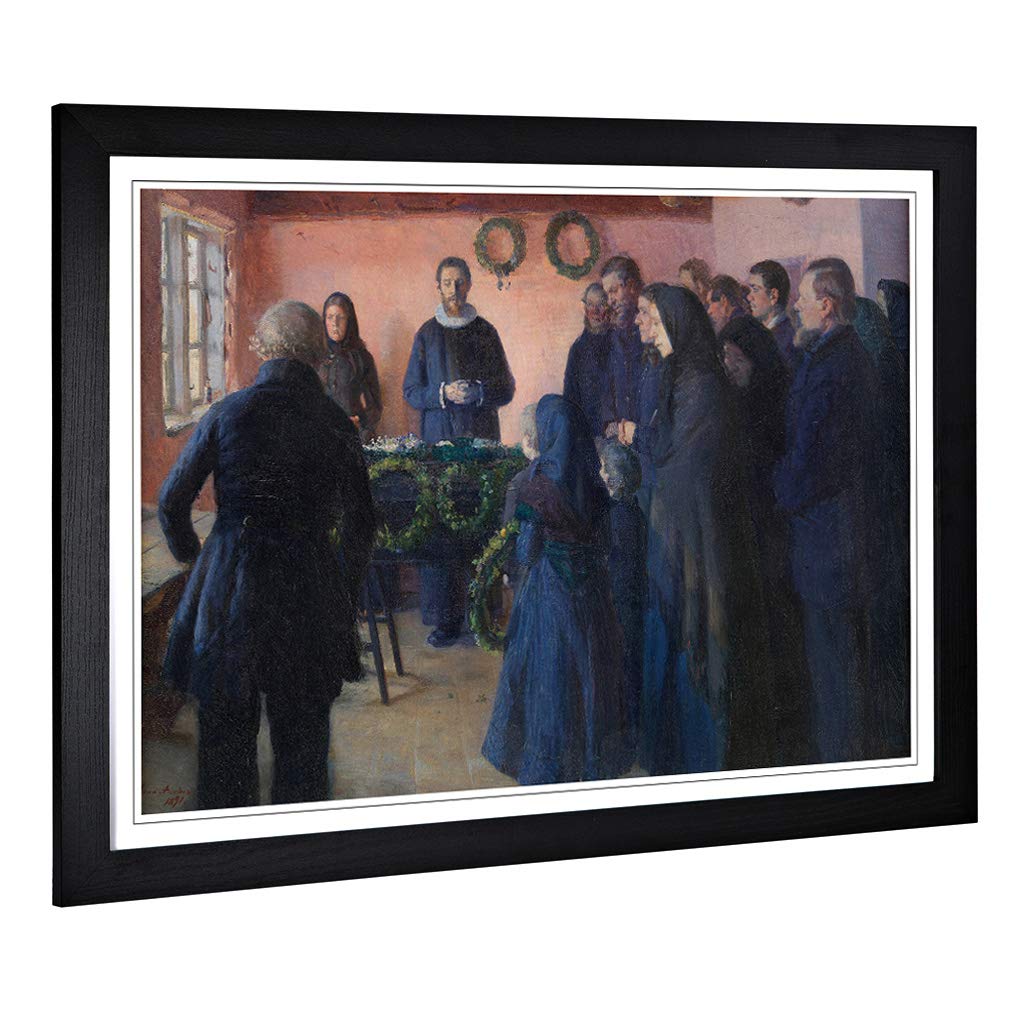 Big Box Art Framed Print of Anna Ancher A Funeral Design | Wall Art Picture | Home Decor for Kitchen, Living, Dining Room, Lounge, Bedroom, Hallway, Office, Black, A2 / 24.5x18 Inch / 62x45cm