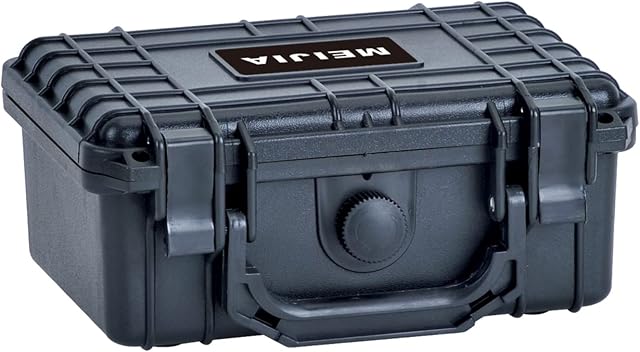 MEIJIA Waterproof Protective Hard Case,Camera Case with Customizable Foam, Fit use of Camera,Drones,Lens,8.12x6.56x3.56inches,Elegant Black
