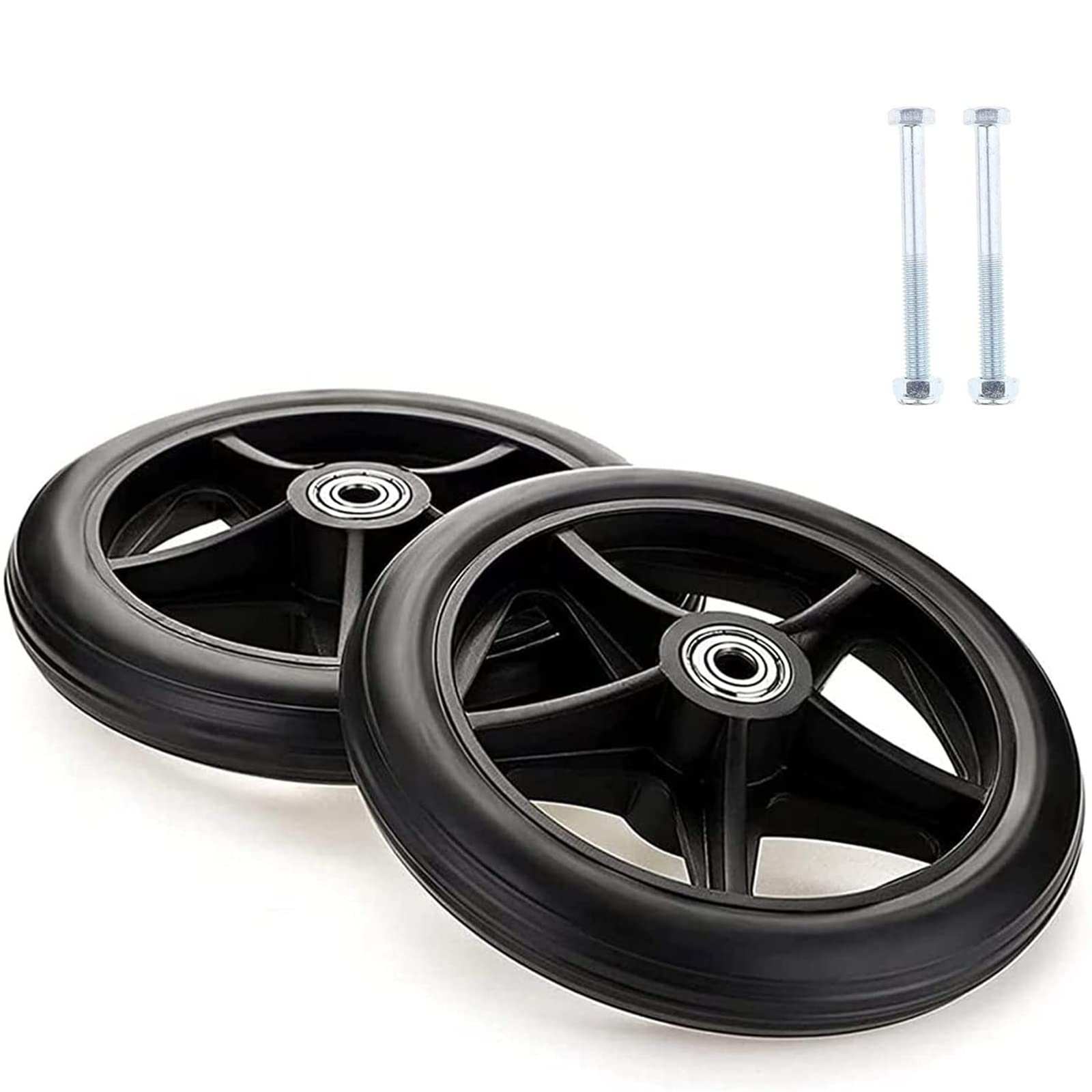 Ruedas de Repuesto, Rueda Delantera para Silla de Ruedas, Accesorios para Sillas de Ruedas, para la Mayoría de Los Carros de Sillas de Ruedas Manuales, Ayudas para Caminar/8Inch/19Cm/Black